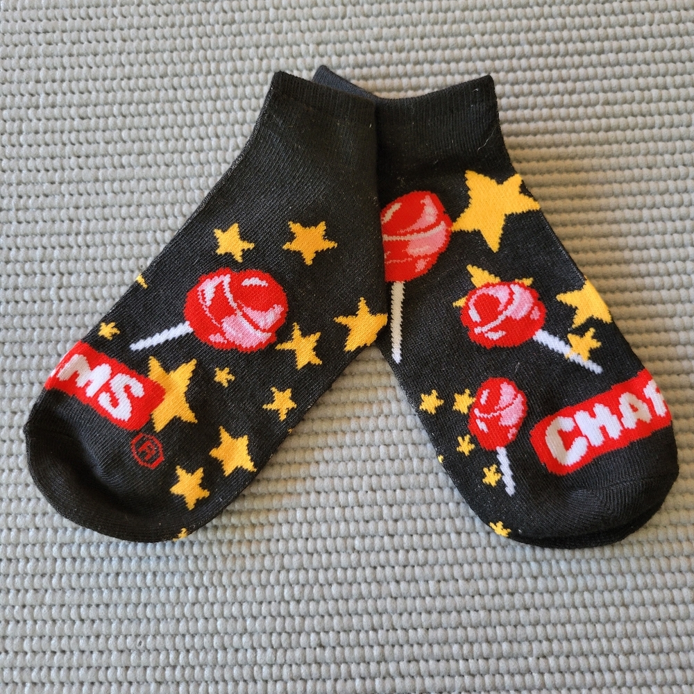 💰 $1 w/bundle 🆕️ Charms Pop Red Lollipop Candy Stars Adult Ankle Socks Novelty